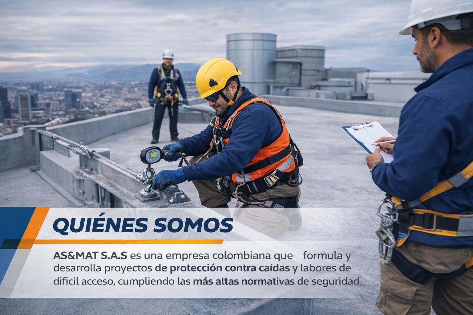 Equipo AS&MAT en azotea ejecutando inspección técnica